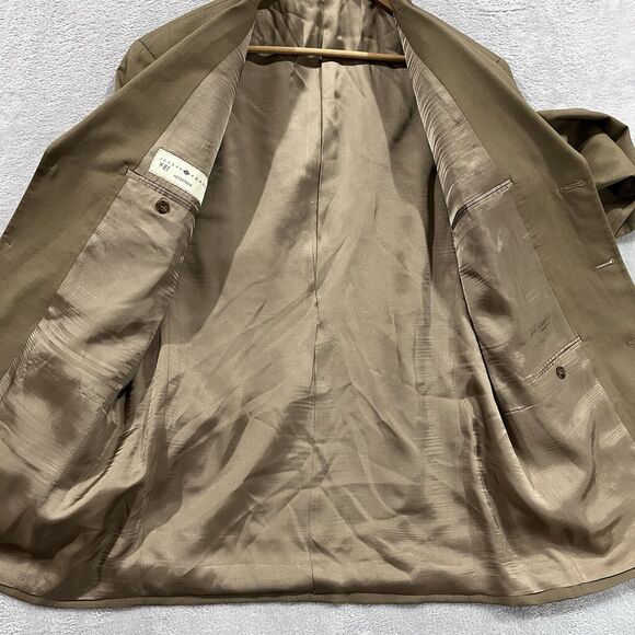 Joseph Abboud Blazer Jacket Men's 42R Super 110s‎ Wool Khaki Brown - Picture 6 of 12